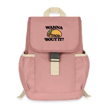 Taco Crest fette Illustration - Kinder Recycelter Rucksack - Altrosa - Vorne