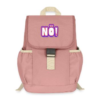 NON ! Lettrage néon pop - Sac à dos enfant recyclé - rose poudré - Devant