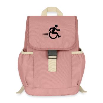 Schneller Rollstuhlfahrer in Bewegung # - Kinder Recycelter Rucksack - Altrosa - Vorne