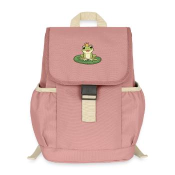 Froschkönig auf Seerose - Kinder Recycelter Rucksack - Altrosa - Vorne