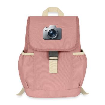 Foto Kamera 3D Icon - Kinder Recycelter Rucksack - Altrosa - Vorne