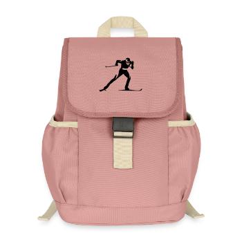 Cross-country skiing - Kids’ Recycled Backpack - canyon pink - Front