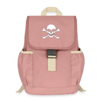Crâne et os croisés - Sac à dos enfant recyclé - rose poudré - Devant
