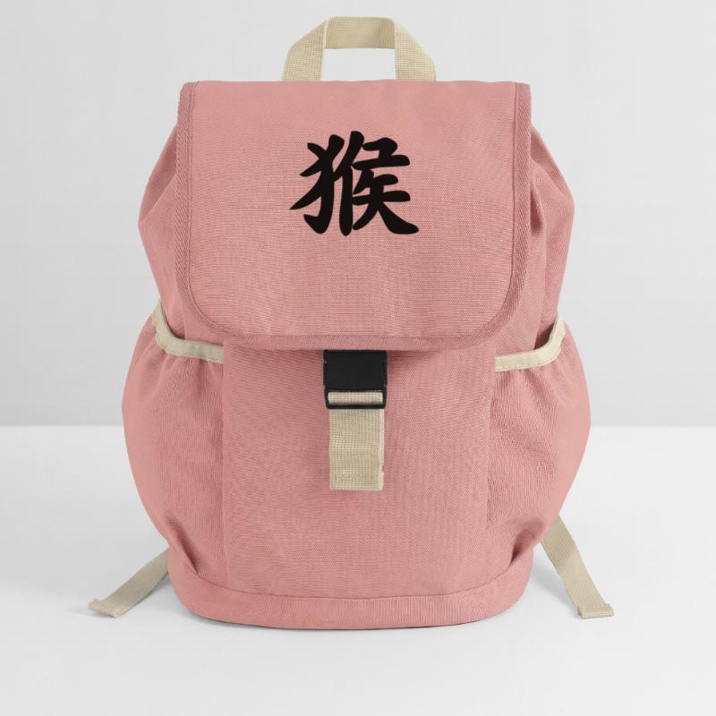 Chinese script monkey shadow image Kids’ Recycled Backpack