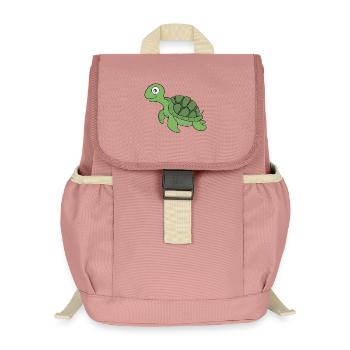 Eine freundliche Schildkröte - Kinder Recycelter Rucksack - Altrosa - Vorne