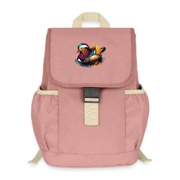 Canard mandarin - Sac à dos enfant recyclé - rose poudré - Devant
