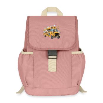 Haunted School Bus with Ghosts and Witch - Kids’ Recycled Backpack - canyon pink - Front