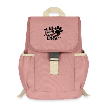 En train de faire confiance à un dresseur de chiens, un dressage canin - Sac à dos enfant recyclé - rose poudré - Devant