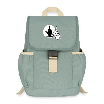 Kaninchen Schatten Hand FUCK OFF Mittelfinger Hase - Kinder Recycelter Rucksack - Nebelgrün - Vorne