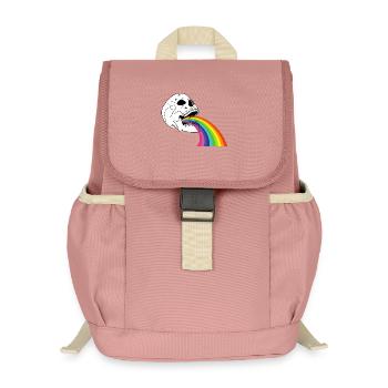 Crâne arc-en-ciel - Sac à dos enfant recyclé - rose poudré - Devant