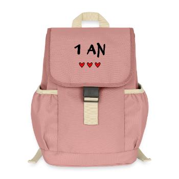 1. 1 Jahr. 1. JAHRESTAG. 1-JÄHRIGES JUBILÄUM. ANNI - Kinder Recycelter Rucksack - Altrosa - Vorne