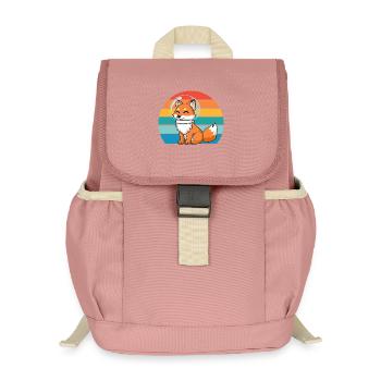 Astronauten Retro Raubtier Rotfuchs Fuchsliebhaber - Kinder Recycelter Rucksack - Altrosa - Vorne