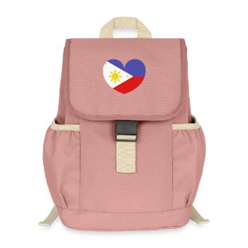 Drapeau du cœur des Philippines - Sac à dos enfant recyclé - rose poudré - Devant