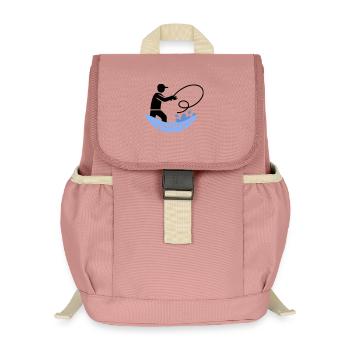 Angeln & Fischen | Petri Heil Hobby Logo - Kinder Recycelter Rucksack - Altrosa - Vorne