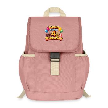 4th birthday shirt birthday shirt for boy 4 year - Kids’ Recycled Backpack - canyon pink - Front