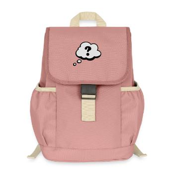 Comic speech bubble question mark - Kids’ Recycled Backpack - canyon pink - Front