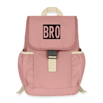 bro friend brother brother sticker bros sticker - Kids’ Recycled Backpack - canyon pink - Front