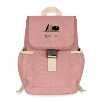 Pflastererlogo mit transparenter Stange dazwischen - Kinder Recycelter Rucksack - Altrosa - Vorne