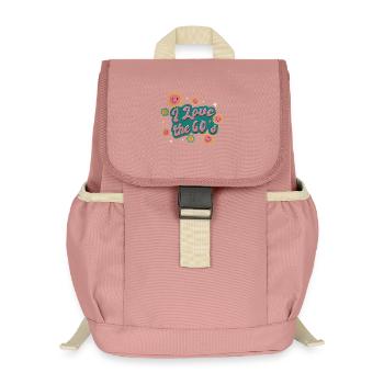 J'adore les années 60 - Sac à dos enfant recyclé - rose poudré - Devant