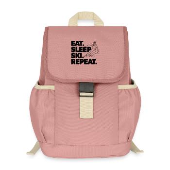 Skischild mit inspirierendem Text - Kinder Recycelter Rucksack - Altrosa - Vorne