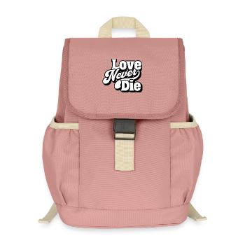 Love Never Die – Zeitlose Liebesbotschaft - Kinder Recycelter Rucksack - Altrosa - Vorne