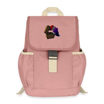 Voxel Treasure Chest Found - Kids’ Recycled Backpack - canyon pink - Front
