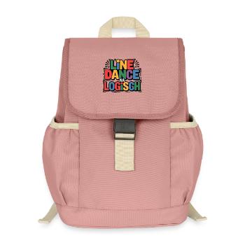 LineDance Na Logisch Bunte Typo - Kinder Recycelter Rucksack - Altrosa - Vorne