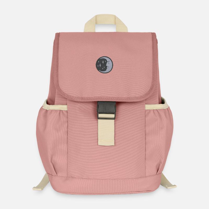 Mond bestickt - Kinder Recycelter Rucksack - Altrosa