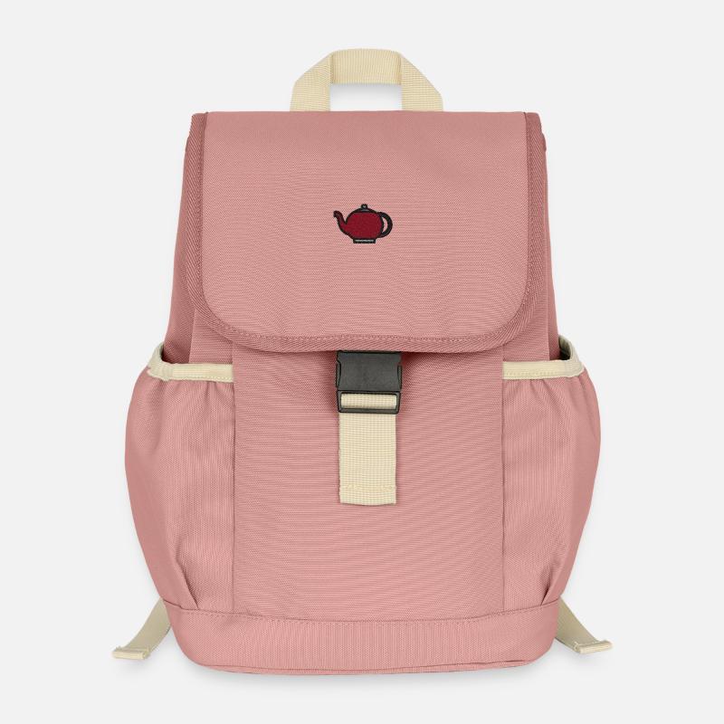 Tea kettle embroidered - Kids’ Recycled Backpack - canyon pink
