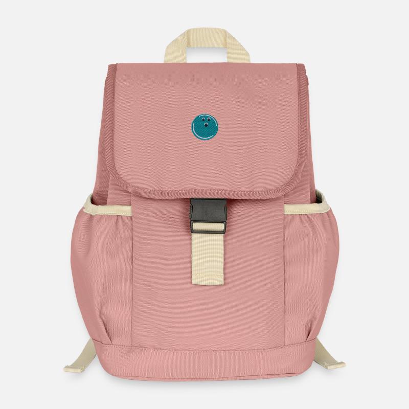 Bowlingkugel bestickt - Kinder Recycelter Rucksack - Altrosa