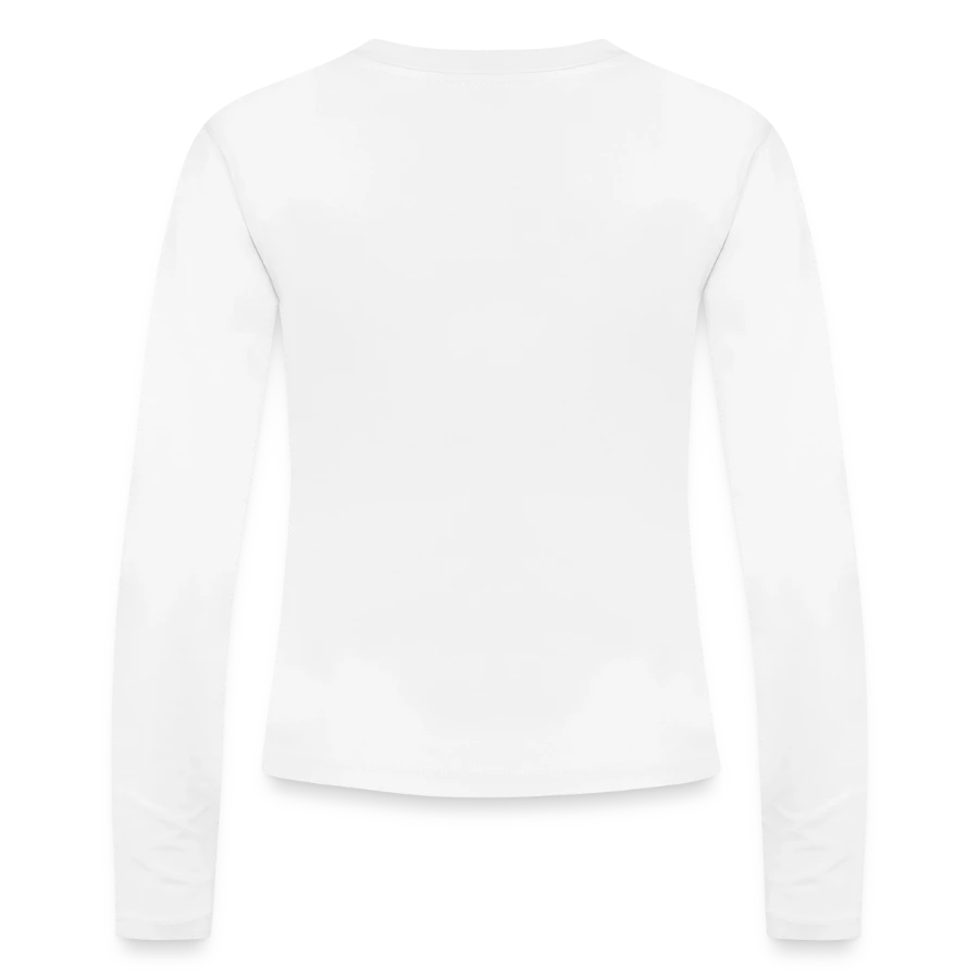 Agrigento badge on a slim fit women's organic longsleeve, white, back