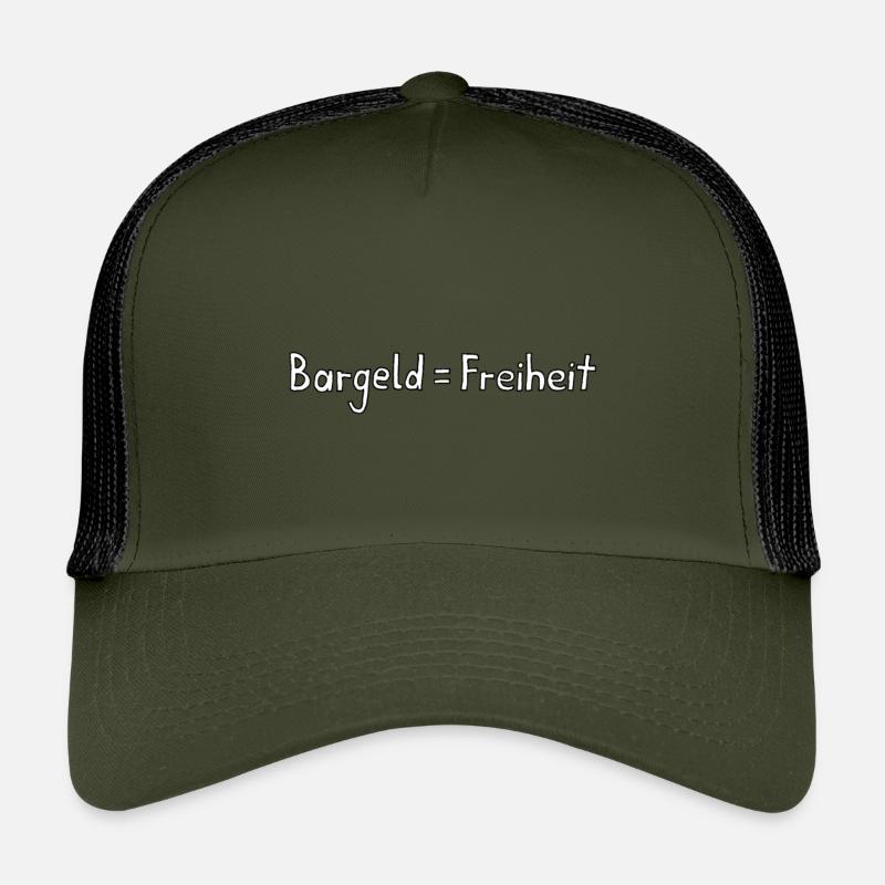 Bargeld = Freiheit - Kinder Trucker-Cap - Olive/Schwarz