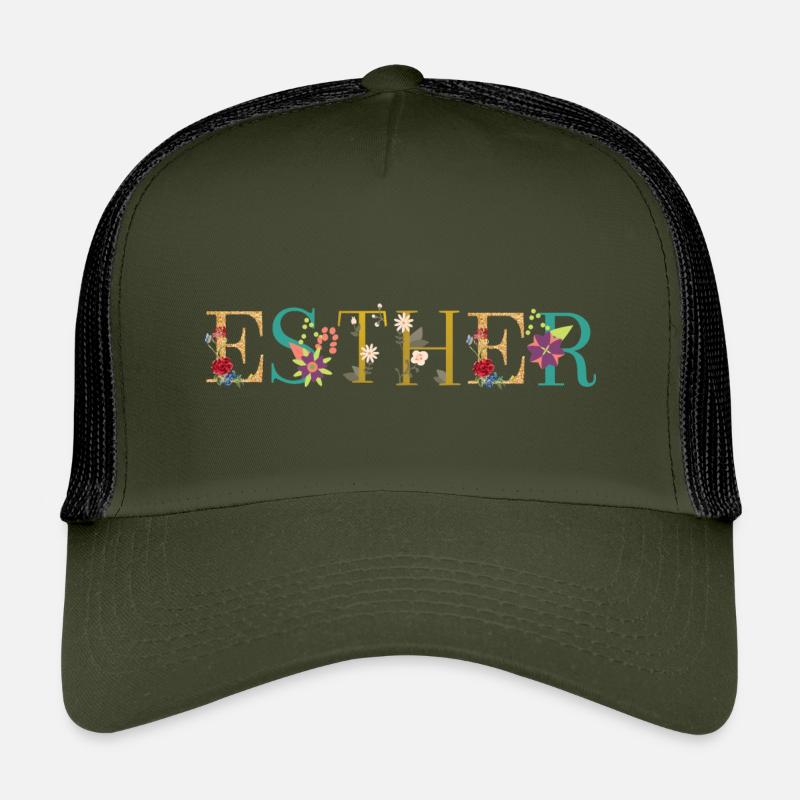 ESTHER name decorated with flowers Kids’ Trucker Cap