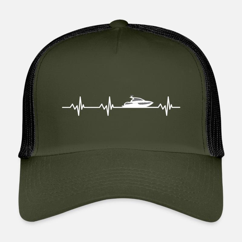 Herzschlag Motorboot - Kinder Trucker-Cap - Olive/Schwarz
