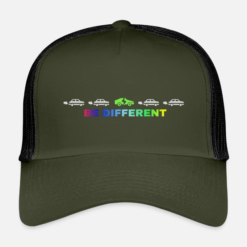 Be different - Kinder Trucker-Cap - Olive/Schwarz