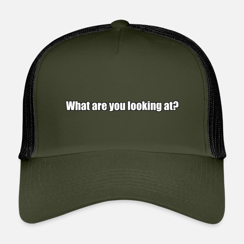 Worauf schauen Sie sich das an? - Kinder Trucker-Cap - Olive/Schwarz