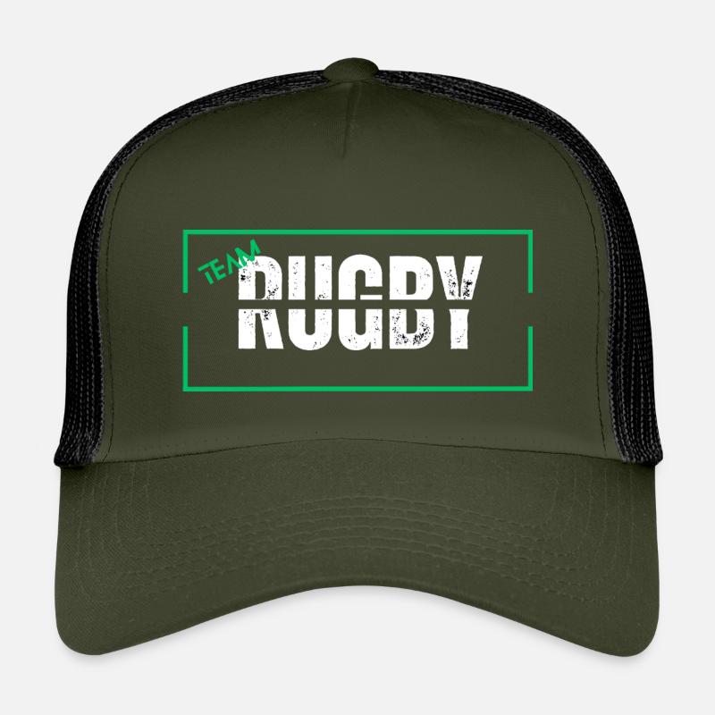 Mannschaft Rugby grün - Kinder Trucker-Cap - Olive/Schwarz