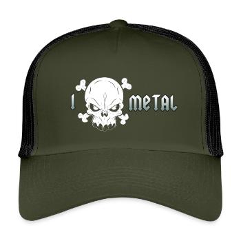 Extreme Metal Skull - Kids’ Trucker Cap - olive/black - Front