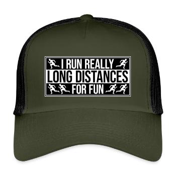 Je cours de très longues distances pour un marathon amusant - Casquette trucker enfant - olive/noir - Devant