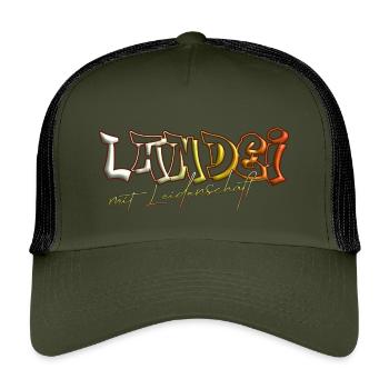 Witziger Spruch Landei mit Leidenschaft - Kinder Trucker-Cap - Olive/Schwarz - Vorne