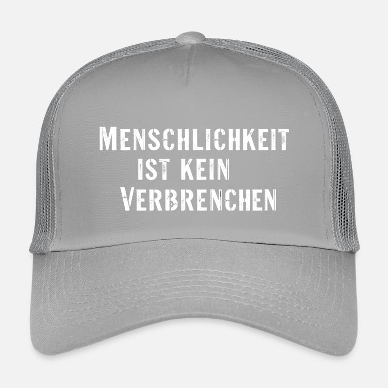 Statement Spruch Menschlichkeit kein Verbrechen Kinder Trucker-Cap