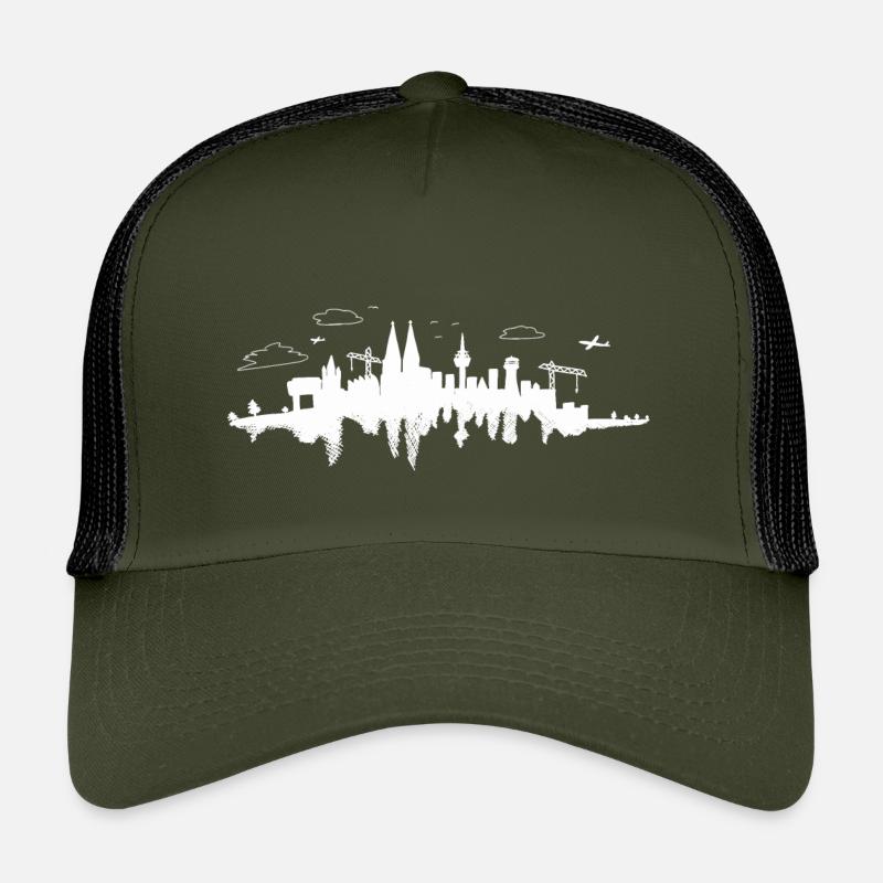 Skyline von Köln - Kinder Trucker-Cap - Olive/Schwarz