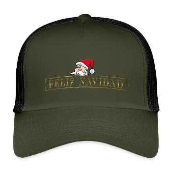 Feliz Navidad - Kinder Trucker-Cap - Olive/Schwarz - Vorne