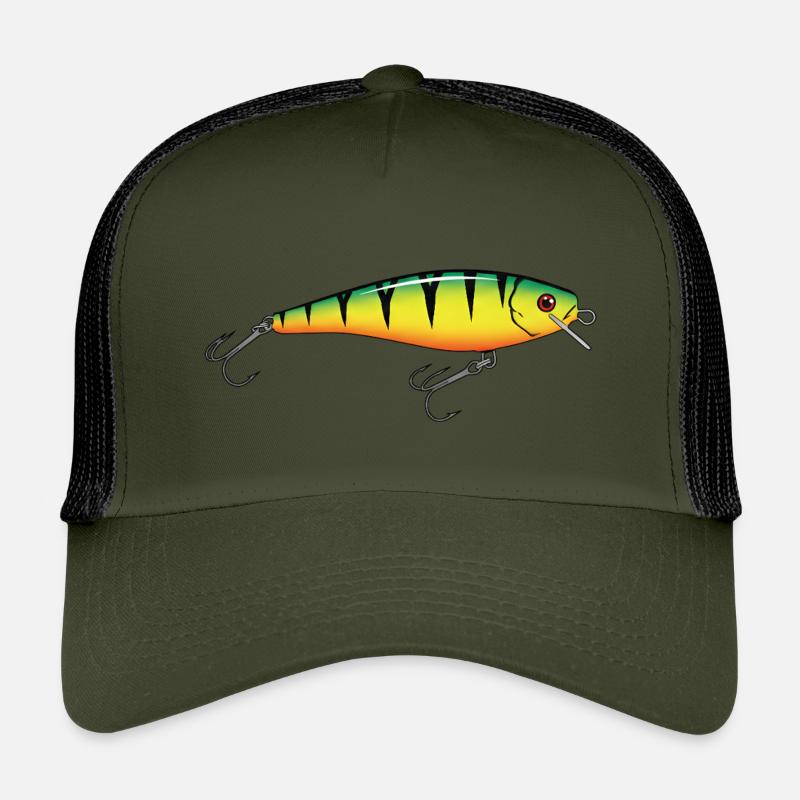 Pêche Wobbler Pêche - Casquette trucker enfant - olive/noir