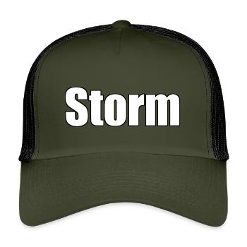 Storm - (Human Name) - Kids’ Trucker Cap - olive/black - Front