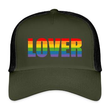 LGBT Rainbow Lover LGBT lgbtqi queer - Kids’ Trucker Cap - olive/black - Front