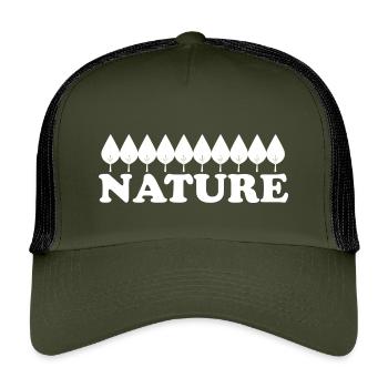 NATURE - Kids’ Trucker Cap - olive/black - Front