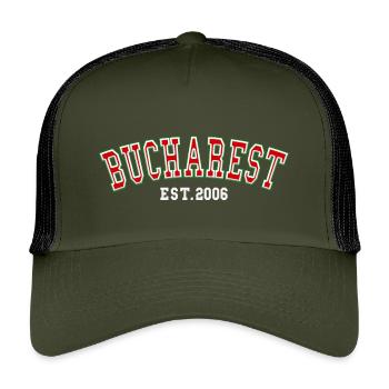 Bukarest, Est. 2006 - Kinder Trucker-Cap - Olive/Schwarz - Vorne