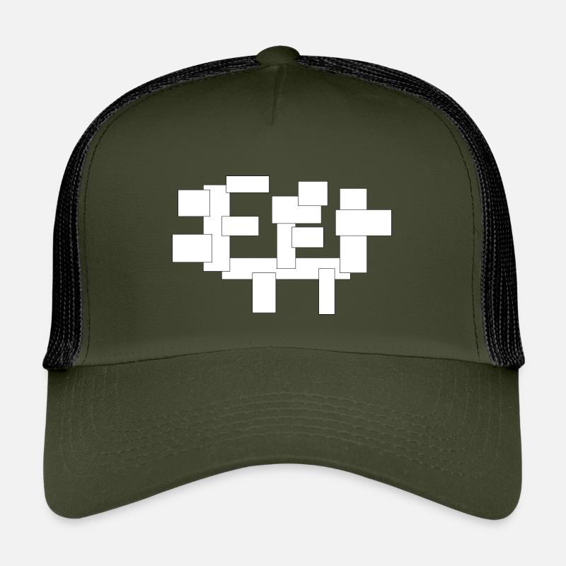 rectangles just squares in composition - Kids’ Trucker Cap - olive/black