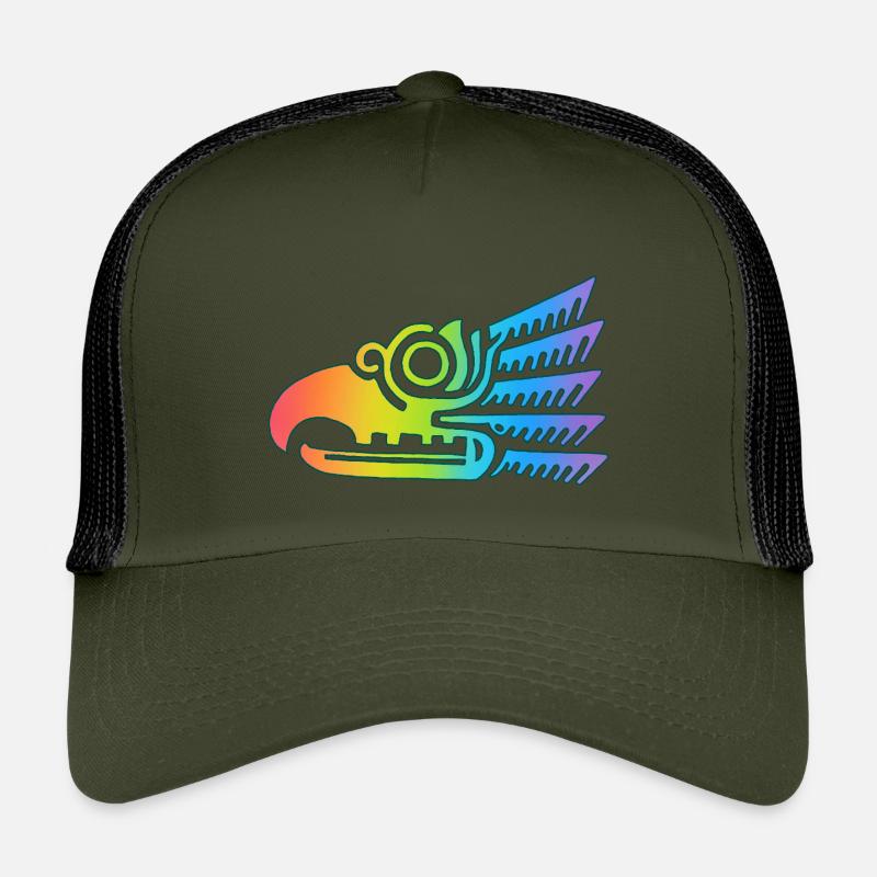 Multicolor tribal bird head Kids’ Trucker Cap